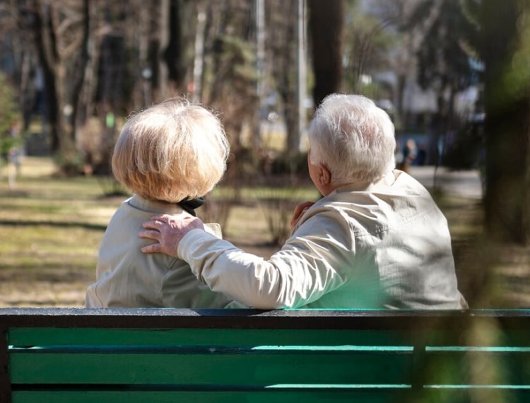 Elderly couple at the park
